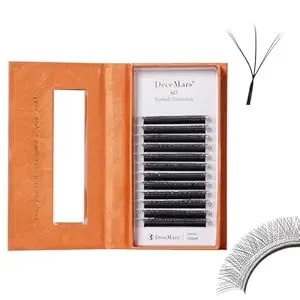 Decemars 6d W Shape Eyelash Extensions 0.07mm Thickness Dd Curl 8-15 Mixed Tray Fanned Fluffy Lashes Premade Volume Natural Matte Black False Eyelashes Cluster Makeup Supplies (6d-0.07-Dd-8-15 Mix)