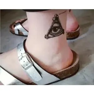 2 Sheets All-Seeing Eye Small Tiny Temporary Tattoos For Adults, Triangle Eye Bone Fake Tattoo Stickers, Waterproof Long Lasting Body Art For Arm Chest