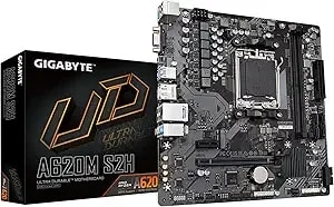 Gigabyte a620m s2h (am5/ Lga 1718/ Amd/ a620/ Micro Atx/ 5-Year Warranty/ ddr5/ Single M.2/ Pcie 4.0/ Usb 3.2 gen1/ Realtek 1gbe Lan/Q-Flash Plus/Pcie Ez-Latch/Motherboard)