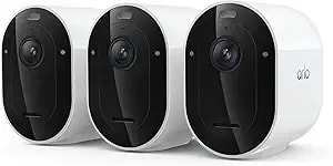 Arlo Pro Security Camera 2k Hdr (6th Gen, 2025 Release) - Wireless Outdoor Camera, Rechargeable Removeable Battery, Emergency Response, 1-Month Trial Of Secure Plan, 3 Cam, White,Motion Alert
