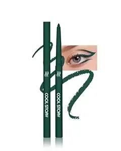 Green Gel Eyeliner Pencil,Retractable Cream Matte Eye Liner Pencils,Waterline Eye Makeup Liners,Waterproof & Smudge Proof Eyeliner Facial Makeup Gift For Mature Women,Girls, Christmas – m10 Dark Green