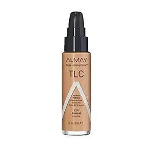 Almay Liquid Foundation, Truly Lasting Color, Long Wearing Natural Finish, Vitamin E And Lemon Extract, Hypoallergenic, Cruelty-Free, Dermatologist Tested, 220 Neutral, 1 Fl Oz