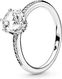 Pandora Jewelry Sparkling Crown Cubic Zirconia Ring In Sterling Silver, Size 4.5, No Box
