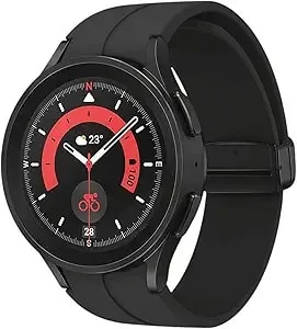 Samsung Galaxy Watch 5 Pro 45mm Bluetooth Smartwatch, Body, Health, Fitness, Sleep, Heart Rate Tracker, Improved Battery, Sapphire Crystal Glass, Gps Route Tracking, Titanium Frame, Us Version, Black