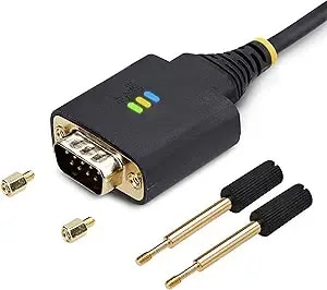 Startech 6ft (2m) Usb To Serial Adapter Cable, Com Retention, Ftdi, Usb-A To db9 rs232, Led Indicators, Interchangeable db9 Screws Nuts