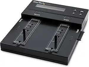 Startech.Com Standalone Dual Bay M.2 Sata/Nvme Duplicator/Eraser, Hdd/Ssd Cloner/Wiper For M.2 Pcie Ahci/Nvme/Sata, 2.5/3.5in Drives, Hard Drive Sanitizer/Copier, Taa (sm2dupe11)
