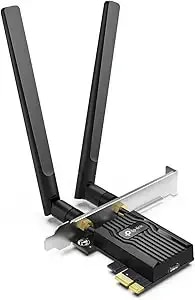 Tp-Link Wifi 6 Pcie Wifi Card For Desktop Pc ax3000 (Archer tx55e), Bluetooth 5.2, wpa3, 802.11ax Dual Band Wireless Adapter With Mu-Mimo, Ultra-Low Latency, Supports Windows 11, 10 (64bit) Only