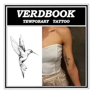 Waterproof Temporary Tattoos: 2-Sheet Tattoo Kit With Realistic Body Stickers, Semi-Permanent Tattoos For Adults Lasting 7-15 Days – Safe For Men & Women, Hummingbird Style