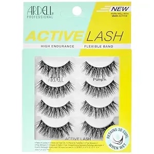Ardell Active Lash - Pump’N, False Eyelashes, Sweat-Proof Strip Lashes, Water-Resistant, Lightweight, 4 Pairs, 1 Pack