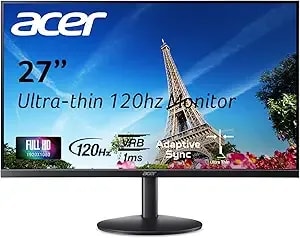 Acer sb273 g0bi 27" Ips Full Hd (1920 X 1080) Ultra-Thin Zero-Frame Gaming Office Monitor - Adaptive-Sync Support (Freesync Compatible) - Up To 120hz Refresh - 1ms (Vrb) - Tilt - Hdmi & Vga Ports