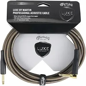 Luxe By Martin® Guitar Cable – Premium Acoustic Cable - Rich Tone, Low Capacitance & Quiet Performance - Flexible, Durable Design With Lifetime Guarantee
