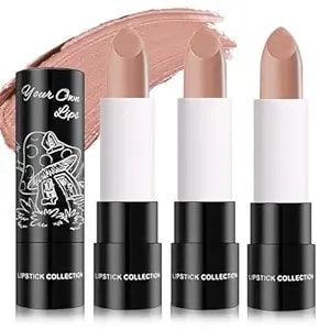 Ionsgako 3pcs Matte Nude Lipstick Nude Lip Gloss Non-Stick Cup Velvet Lip Stain Long Lasting Matte Lipstick For Women Nude Lip Makeup