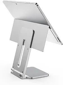 Kensington Elevated Stand Adjustable For Surface Stand For Desk, Non-Skid Tablet Holder Designed For Surface Pro, Laptop Stand For Surface Accessories, Silver (k58277ww)