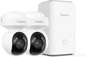 Reolink Outdoor Security Camera System, 5mp Ptz Wifi Cameras With Auto Tracking, Plug-In Power, Microsd Card Included, Supports Max.512gb×2 Storage, 24/7 Offline Recording, Home Hub With 2x e1 Outdoor