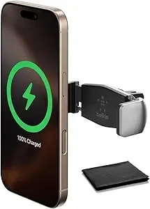 Belkin Universal Car Vent Mount For Smartphones – Secure Adjustable Grip Holder For Iphone, Samsung, Pixel, Lg, Rotates 180° For Portrait & Landscape, Cable Management Clip, Black, With Cleaning Cloth