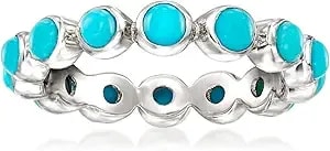 Ross-Simons Turquoise Eternity Band In Sterling Silver