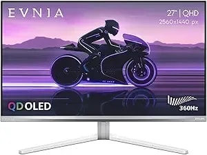 Philips Evnia 27m2n8500 Qd Oled Gaming Monitor, Qhd 2560 X 1440, 360hz, 0.03ms Response Time, Ambiglow, Usb Hub, Height Adjustable, 4-Year Advance Replacement, Xbox ps5 Switch Compatible