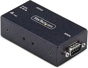 Startech.Com 1-Port Serial To Ethernet Adapter, 802.3af Poe Powered Serial Device Server, Wall/Din Rail, Lan To db9 Converter, Taa