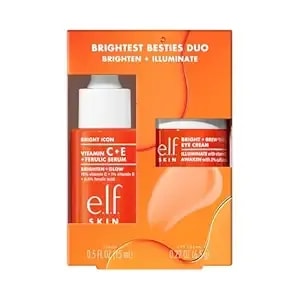 E.L.F. Skin Brightest Besties Duo, Travel-Sized Skincare Set, Brightening Face Serum & Vitamin C Eye Cream, Boosts Radiance, Depuffs & Evens Skin Tone, Vegan & Cruelty-Free