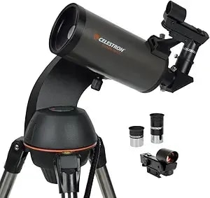 Celestron Nexstar 90slt-Mak Portable Computerised Maksutov-Cassegrain Telescope With Quick-Release Fork-Arm Mount, Accessory Tray And 'Starry Night' Special Edition Software, Grey