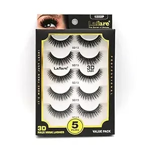 Laflare Silk Lashes 3d Faux Mink Eyelashes Multipack, Light, Natural Looking, Professional Easy To Apply Eyelashes In A Knitted Style 5 Pairs Value Pack (13x5p)