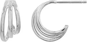 Amazon Essentials 14k Gold Or Rhodium Plated Split Hoops