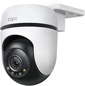 Tapo 2k Outdoor Wired Pan/Tilt Security Wi-Fi Camera, 360° View, Motion Tracking, Works W/Alexa & Google Home, Color Night Vision, Free Ai Detection, Cloud & Sd Card Storage(Up To 512gb), Tapo c510w