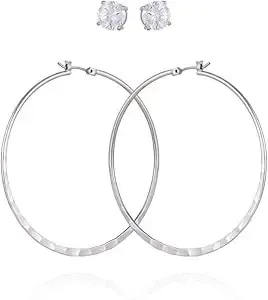 Guess Women'S Hoop Ear With Crystal Stud, Gold, One Size