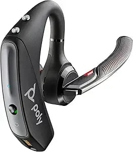 Poly Voyager 5200 Wireless Headset (Plantronics) - Single-Ear Bluetooth Headset W/Noise-Canceling Mic - Ergonomic Design - Voice Controls - Lightweight - Connect To Mobile/Tablet Via Bluetooth