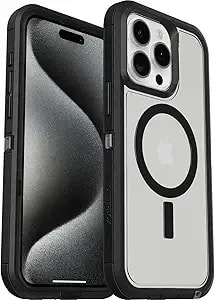 Otterbox Iphone 15 Pro Max (Only) Defender Series Xt Clear Case - Dark Side (Black/Clear), Screenless, Rugged , Snaps To Magsafe, Lanyard Attachment (Ships In Polybag, Ideal For Business Customers)