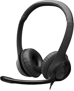 Logitech h390 Wired Headphones With Mic, Usb Headset With Microphone For Pc, Noise Cancelling Microphone