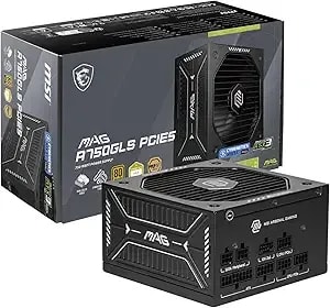 Msi Mag a750gls pcie5, Fully Modular Compact Gaming 750w Power Supply, 80+ Gold, Atx 3.1 & Pcie 5.1 Ready, Native Dual-Color 12v-2x6 Cable, Low-Noise, Embossed Jacket Cables, 10 Year Warranty