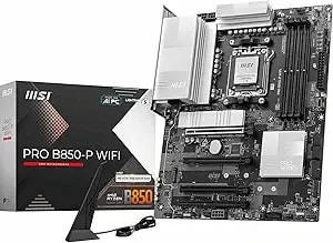 Msi Pro b850-P Wifi Motherboard, Atx - Supports Amd Ryzen 9000/8000 / 7000 Processors, am5 - ddr5 Memory Boost (8200+ Mt/S Oc), Pcie 5.0 x16 & 4.0 x16, M.2 gen5, Wi-Fi 7, 5g Lan