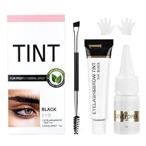 Lash Color Kit Eyelash And Eyebrow Color Set Black With Natural Effects Waterproof Brow Color With Gentle Ingredients Easy To Use For Salon & Home 7ml
