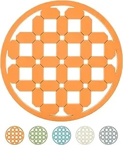 Oggi Silicone Trivets For Hot Pots And Pans – Heat-Resistant Small Silicone Mats For Countertops, Microwave, And Stove, 7"x7", Non-Slip, Bpa-Free, Multipurpose Trivets For Hot Dishes – Geo Design