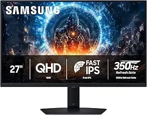 Samsung 27” Odyssey g6 g60f Qhd Resolution Gaming Monitor, 350hz Refresh Rate, Fast Ips Panel, Vesa Displayhdr™ 400, Nvidia G-Sync Compatible, Amd Freesync™ Premium, Ergonomic Stand, ls27fg60denxza