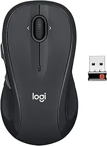 Logitech m510 Wireless Mouse, 2.4 Ghz With Usb Unifying Receiver, 1000 Dpi Laser-Grade Tracking, 7-Buttons, 24-Months Battery Life, Pc/Mac/Laptop - Graphite