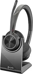 Poly - Voyager 4320 Uc Wireless Headset + Charge Stand (Plantronics) - Headphones With Boom Mic - Connect To Pc/Mac Via Usb-A Bluetooth Adapter, Cell Phone Via Bluetooth - Works With Teams, Zoom &More