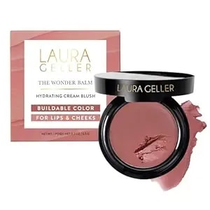 Laura Geller New York The Wonder Balm Cream Blush - Hydrating Weightless Subtle Hint Of Color + Glow For Mature Skin - Vegan Squalane - Apply To Cheeks & Lips (03 Rosy Refresh)