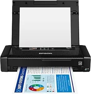 Epson Workforce Wf-110 Wireless Color Mobile Printer,White, Small,Black