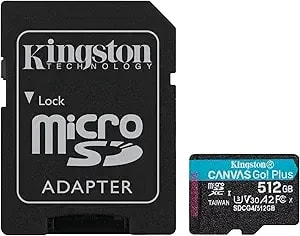 Kingston Canvas Go Plus 512gb Microsd Card - Up To 200mb/S - Class 10, Uhs-I, u3, v30, a2 - sdcg4/512gb