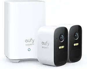 Eufy Security, Eufycam 2c 2-Cam Kit, Security Camera Wireless Outdoor, Home Security System, Homekit Compatibility, 1080p Hd, ip67, Night Vision, Motion Only Alert, No Monthly Fee