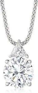 Ross-Simons 6.75 Ct. T.W. Cz Pendant Necklace In Sterling Silver
