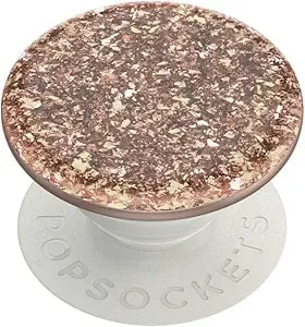 Popsockets Adhesive Phone Grip, Holder, Phone Stand, Glitter - Foil Confetti Rose Gold