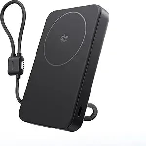 Ef Ecoflow Rapid Mag Power Bank, qi2.2 25w Magsafe-Compatible Portable Charger, 10,000mah Magnetic Power Charger With Built-In Usb-C Cable And Foldable Stand, For Iphone 17/16/15