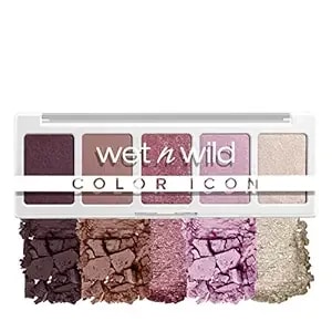 Wet N Wild Color Icon Eyeshadow Makeup 5 Pan Palette, Matte, Shimmer, Metallic, Long Wearing, Rich Buttery Pigment, Cruelty Free - Petalette
