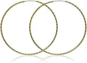 Guess Textured Endless Wire Hoop Earring Goldtone