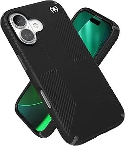 Speck presidio2 Grip For Iphone 17 Case, Magsafe-Compatible, Slim Protective Case, Black/Slate Grey/White