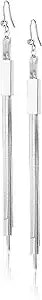Guess "Basic" Silver Foldover Flat Chain Linear Drop Earrings