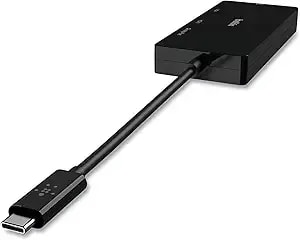 Belkin Usb-C Video Adapter, Displayport/Dvi/Hdmi/Usb-C/Vga, 4.33" Black